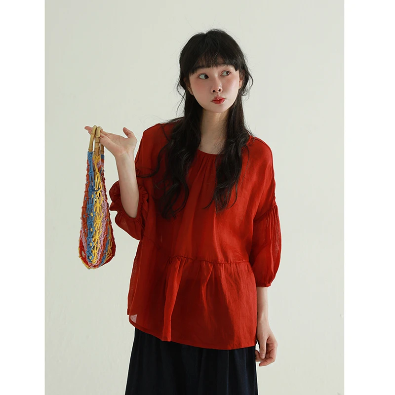 2025 New Arrival Summer Women Loose Fit Casual O-neck Lantern Sleeve Blouse Good Quality Cotton Linen Vintage Shirts T188
2025 New Arrival Summer Women Loose Fit Casual O-neck Lantern Sleeve Blouse Good Quality Cotton Linen Vintage Shirts T188
