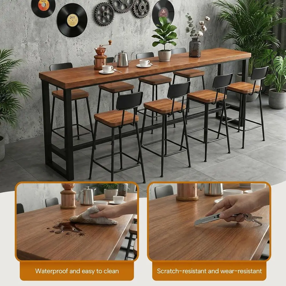 Narrow Counter Height Bar Table, Solid Wood armhouse Pub Table with Sturdy Metal Legs, 2" Thick Tabletop, 16" Deep High Top Brea
Narrow Counter Height Bar Table, Solid Wood armhouse Pub Table with Sturdy Metal Legs, 2" Thick Tabletop, 16" Deep High Top Brea