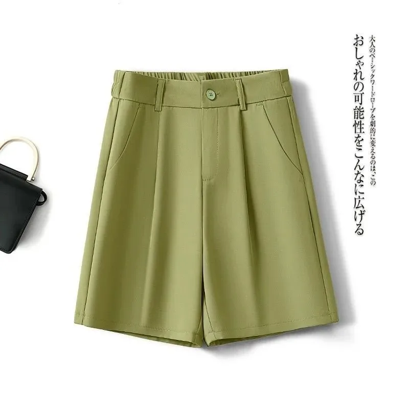 Women High Waist Ice Silk Suit Shorts Loose A Line Wide Leg Chiffon Thin Five Point Casual Summer Pants
Women High Waist Ice Silk Suit Shorts Loose A Line Wide Leg Chiffon Thin Five Point Casual Summer Pants