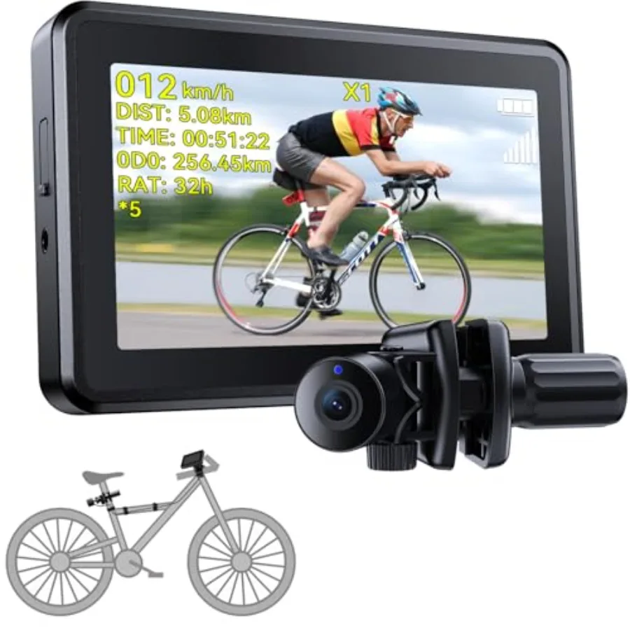 Bike Camera with 4.3" Display 145° Wide-Angle Night Vision Bike with Cyclocomputer Smart Bike Computer with Speed Display for S
Bike Camera with 4.3" Display 145° Wide-Angle Night Vision Bike with Cyclocomputer Smart Bike Computer with Speed Display for S