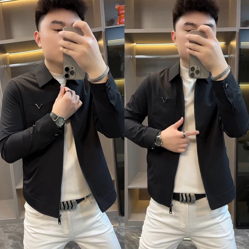 Busin Casual Bla Jaet Men's Slim Fit Faionable Collar All-Match Top High-End Autumn Winter Outerwear
Busin Casual Bla Jaet Men's Slim Fit Faionable Collar All-Match Top High-End Autumn Winter Outerwear