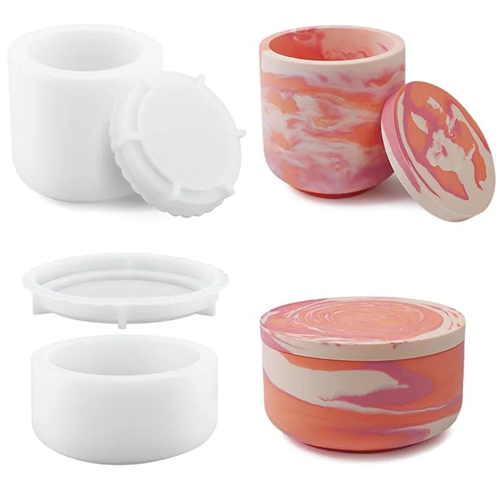 Round Stripe Plaster Candle Jar with Lid Silicone Mold DIY Craft Reusable Cement Vase Pen Holder Storage Box Molds
Round Stripe Plaster Candle Jar with Lid Silicone Mold DIY Craft Reusable Cement Vase Pen Holder Storage Box Molds