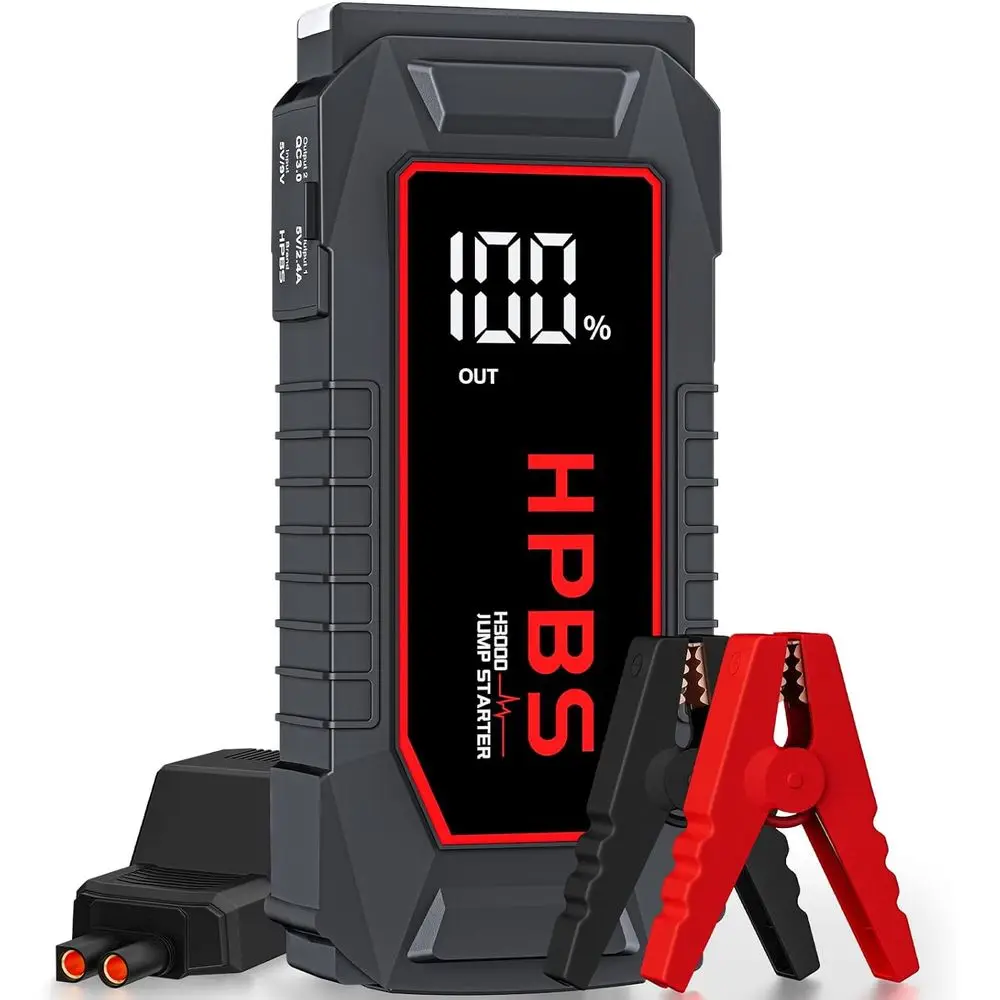 5500A Peak 12V Portable Jump Starter for Gas & 10L Engines with 3.0 LCD Display (Red)
5500A Peak 12V Portable Jump Starter for Gas & 10L Engines with 3.0 LCD Display (Red)
