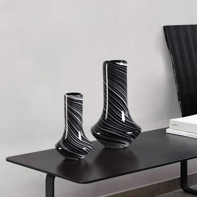 Ins Style Premium Black Striped Glass Vase Porch Living Room Bedroom Dining Table Desktop Home Art Ornament
Ins Style Premium Black Striped Glass Vase Porch Living Room Bedroom Dining Table Desktop Home Art Ornament