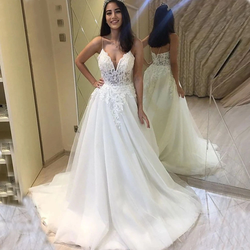 ANGELSBRIDEP A-Line Spaghetti Straps Wedding Dresses Vestido De Noiva Sexy Sweetheart Floor-Length Formal Bride Wedding Gowns
ANGELSBRIDEP A-Line Spaghetti Straps Wedding Dresses Vestido De Noiva Sexy Sweetheart Floor-Length Formal Bride Wedding Gowns