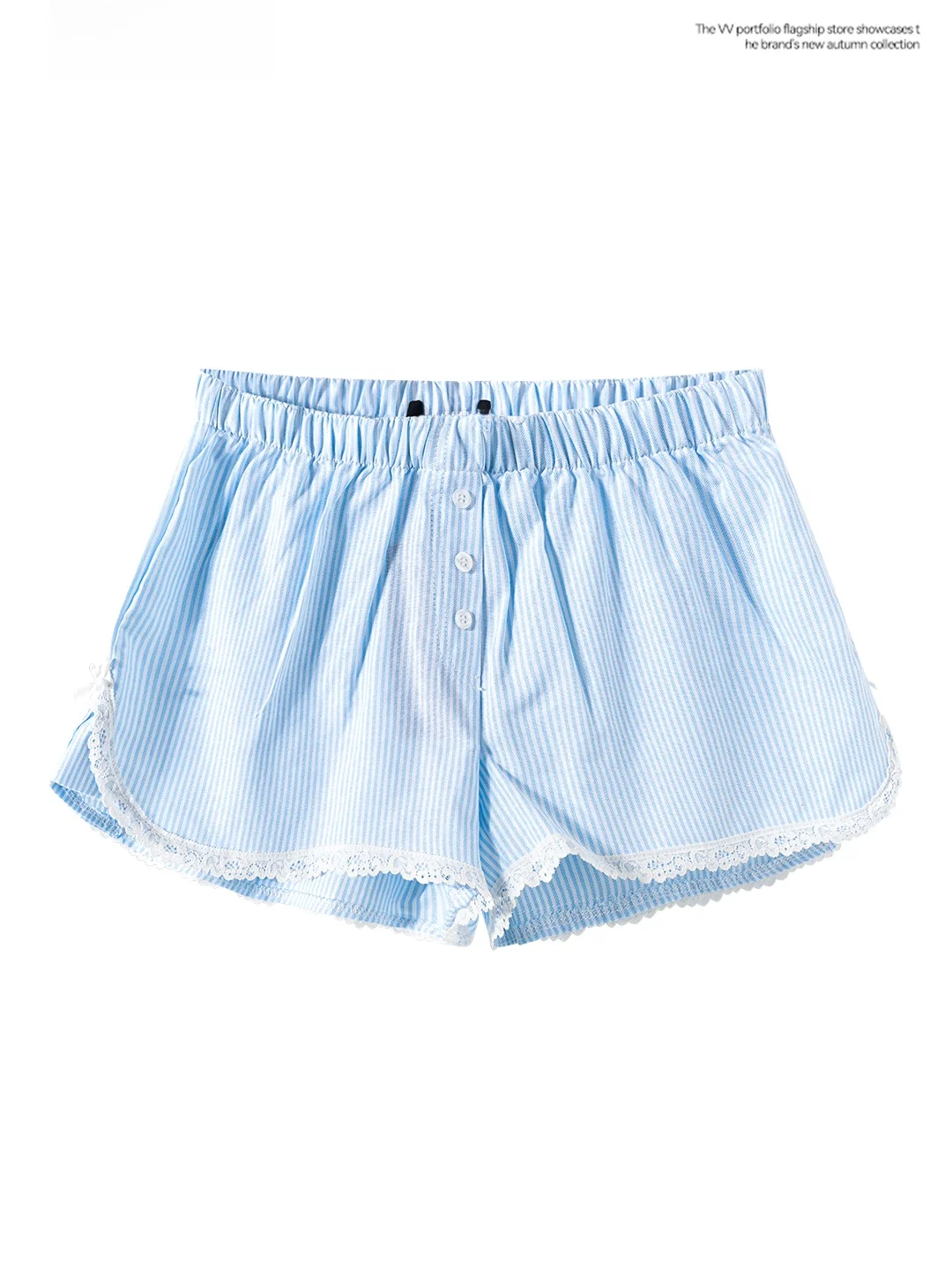 Fashionable Blue Striped Lace Button Base Layer Shorts Women's Summer Slimming High Waist Loose Wide Leg Hot Pants
Fashionable Blue Striped Lace Button Base Layer Shorts Women's Summer Slimming High Waist Loose Wide Leg Hot Pants