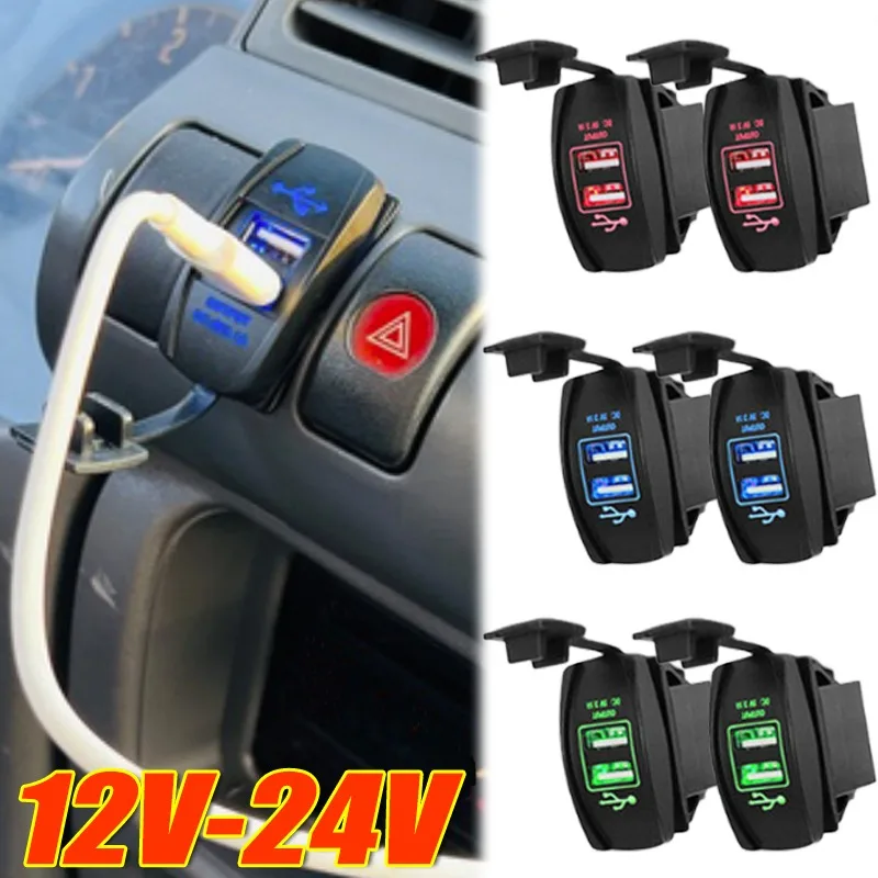 New 2 Port Mini Auto Charger Dual USB 12v Universal Car Charger Adapter for Car Motorcycle Waterproof for Phone 12-24V
New 2 Port Mini Auto Charger Dual USB 12v Universal Car Charger Adapter for Car Motorcycle Waterproof for Phone 12-24V