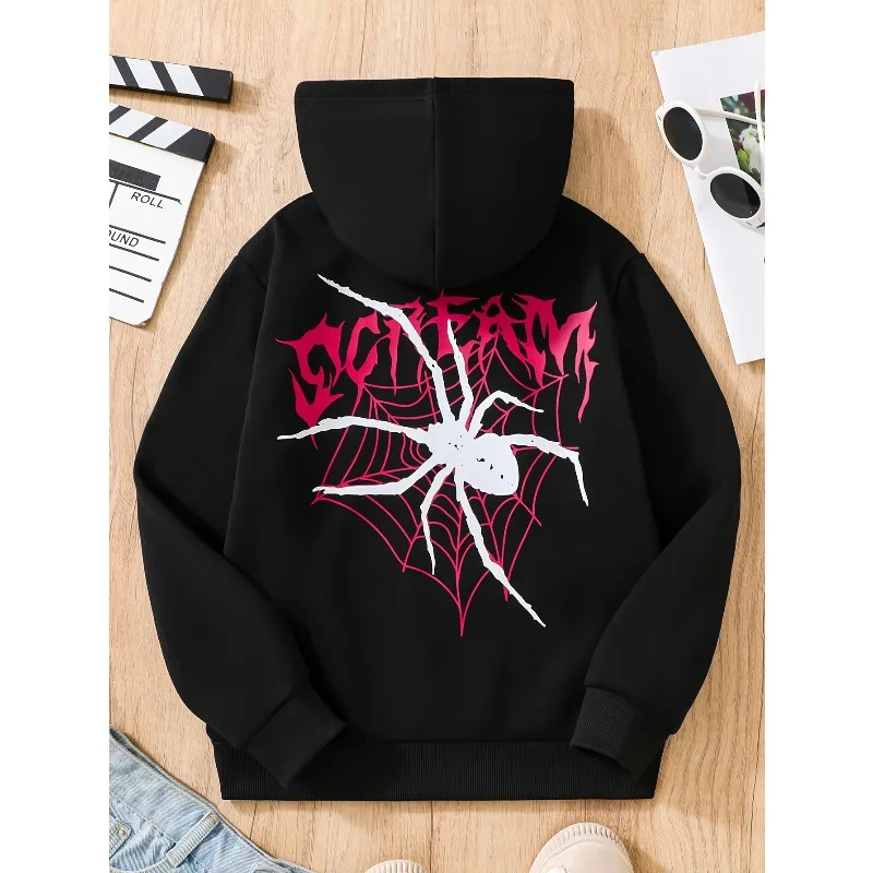 Children's Cool Spider Print Fleece Hoodie for Autumn and Winter
Children's Cool Spider Print Fleece Hoodie for Autumn and Winter