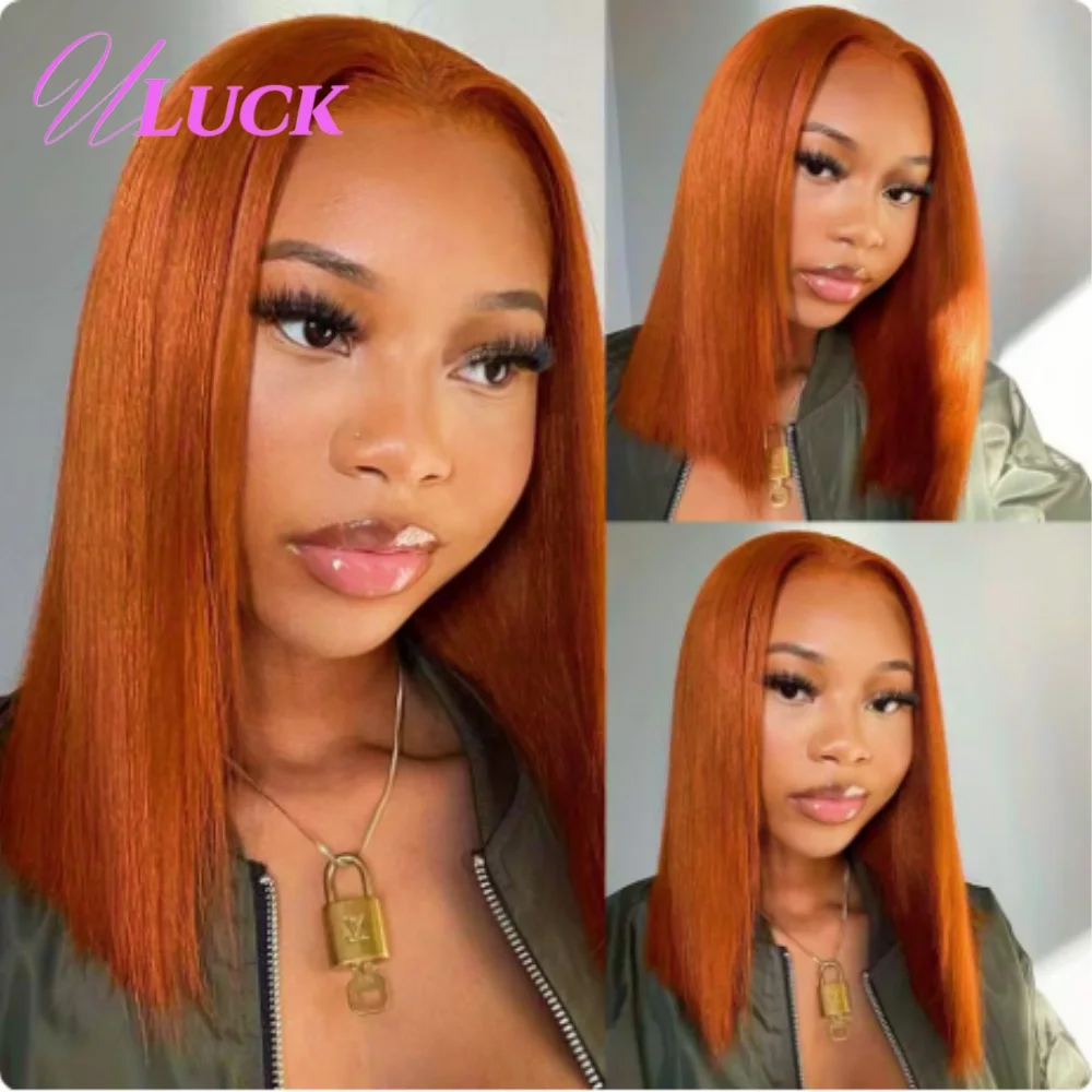 Uluck Double Drawn Straight Bob Wigs Orange Colored Brazilian Human Hair Wigs 13x4 Lace Frontal Wigs Natural Hairlines For Women
Uluck Double Drawn Straight Bob Wigs Orange Colored Brazilian Human Hair Wigs 13x4 Lace Frontal Wigs Natural Hairlines For Women
