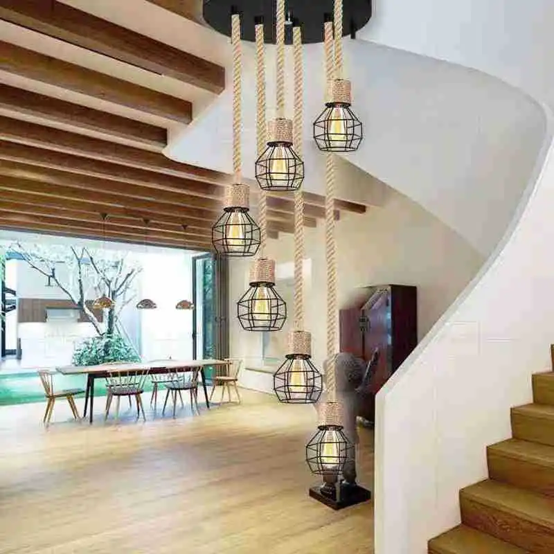 Американский Ретро Многоголовочный Подвесной Светильник Промышленная Конопляная Веревка Фара Одежда Гостиная Ресторан Бар Кофе Droplight 
Американский Ретро Многоголовочный Подвесной Светильник Промышленная Конопляная Веревка Фара Одежда Гостиная Ресторан Бар Кофе Droplight