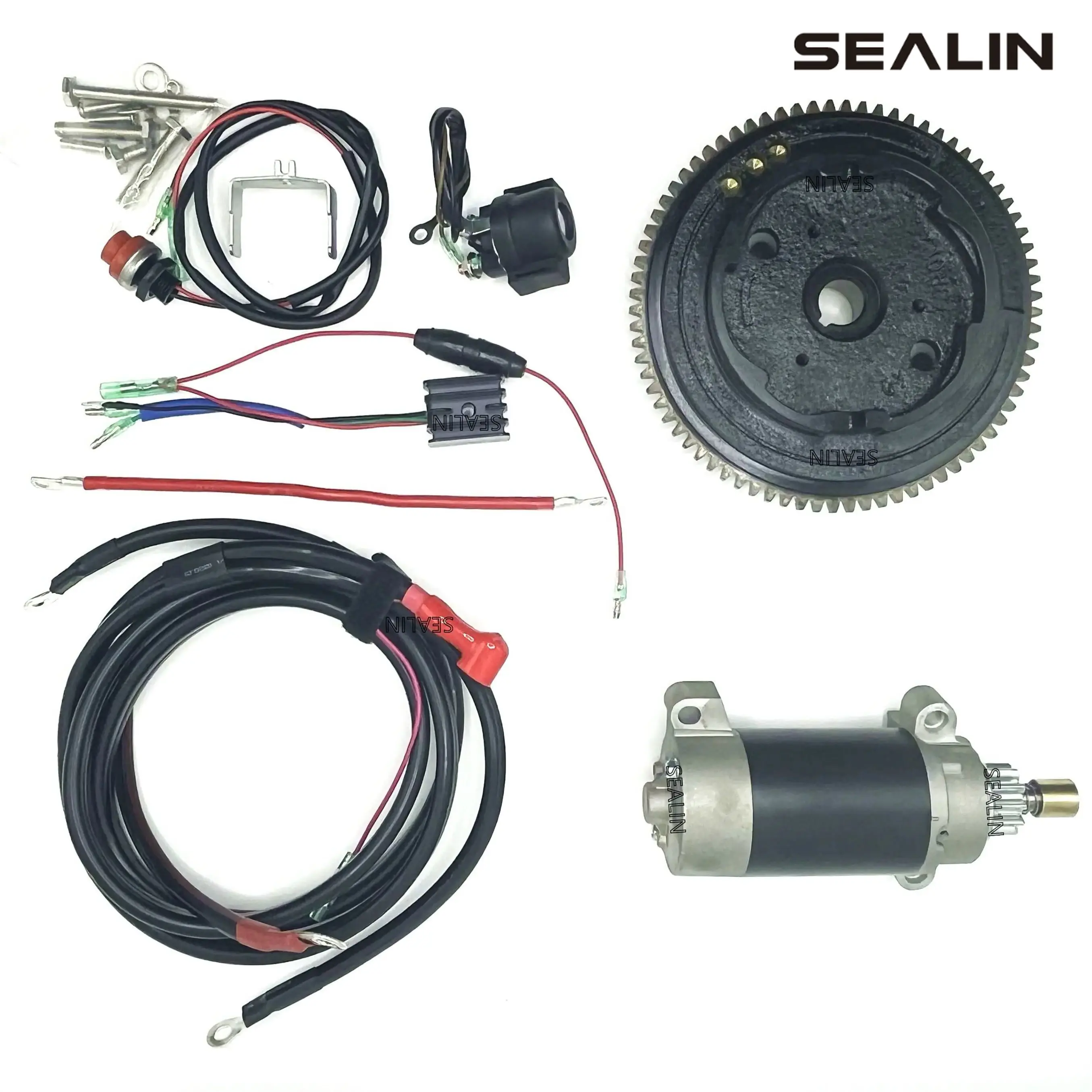 Electric Start Conversion Kit for YAMAHA F9.9HMH1 F9.9HMH 9.9 HP 4 Stroke 6CAK With Flywheel Starter
Electric Start Conversion Kit for YAMAHA F9.9HMH1 F9.9HMH 9.9 HP 4 Stroke 6CAK With Flywheel Starter