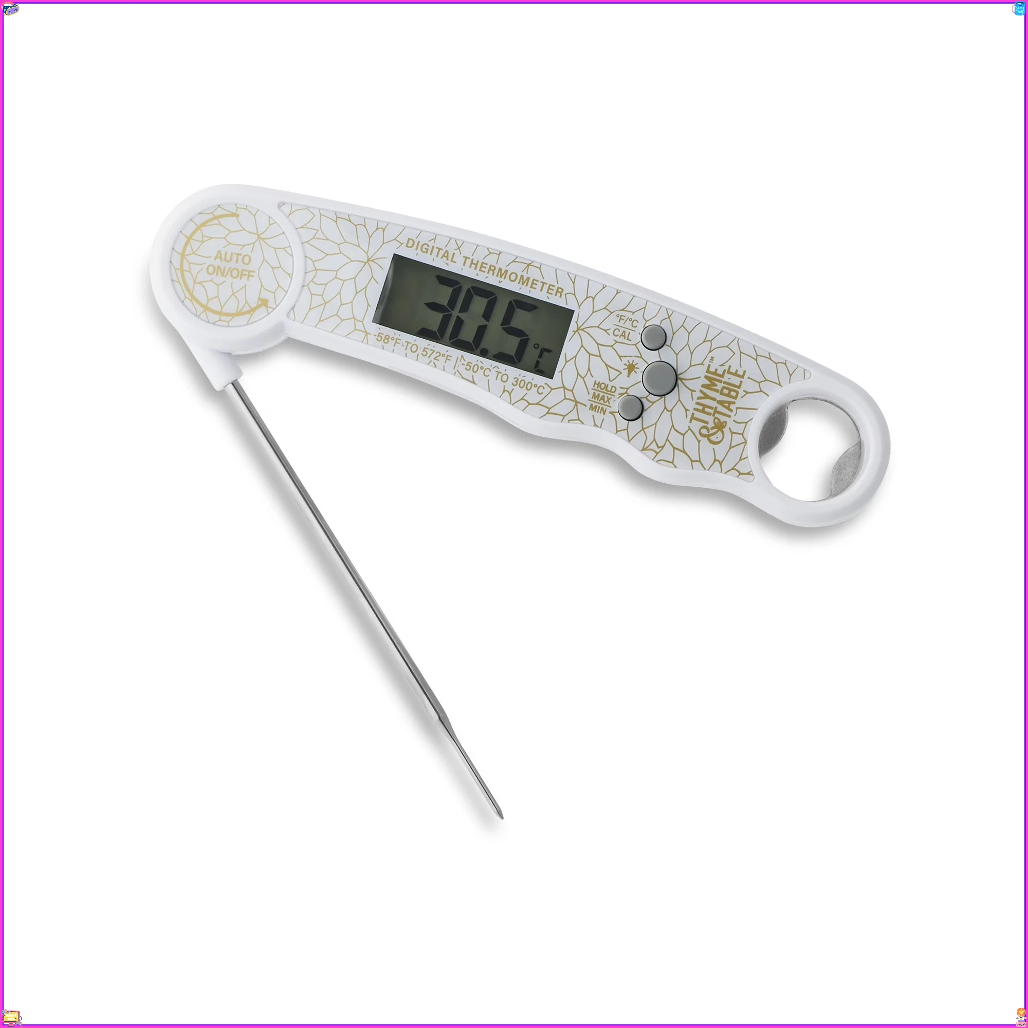 Складной цифровой термометр для мяса с зондом из нержавеющей стали, компактный и портативный, подходит для гриля, мгновенного считывания, 0,16 фунта
Складной цифровой термометр для мяса с зондом из нержавеющей стали, компактный и портативный, подходит для гриля, мгновенного считывания, 0,16 фунта