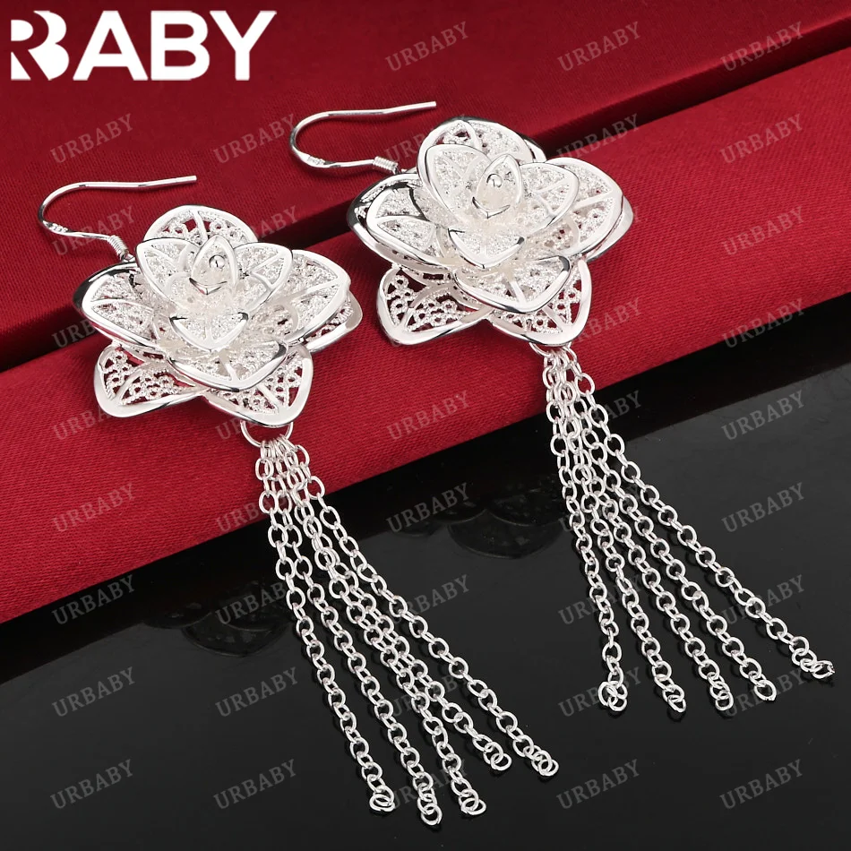 URBABY 925 Sterling Silver Earrings Hollow Flower Tassel Drop Earrings For Women Jewelry Fashion Party and Daily Wear
URBABY 925 Sterling Silver Earrings Hollow Flower Tassel Drop Earrings For Women Jewelry Fashion Party and Daily Wear
