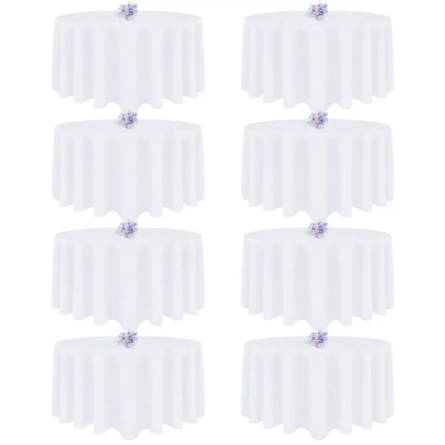 Белая круглая скатерть 90 дюймов, устойчивая к сминанию и моющаяся, из полиэстеровой ткани.
Белая круглая скатерть 90 дюймов, устойчивая к сминанию и моющаяся, из полиэстеровой ткани.