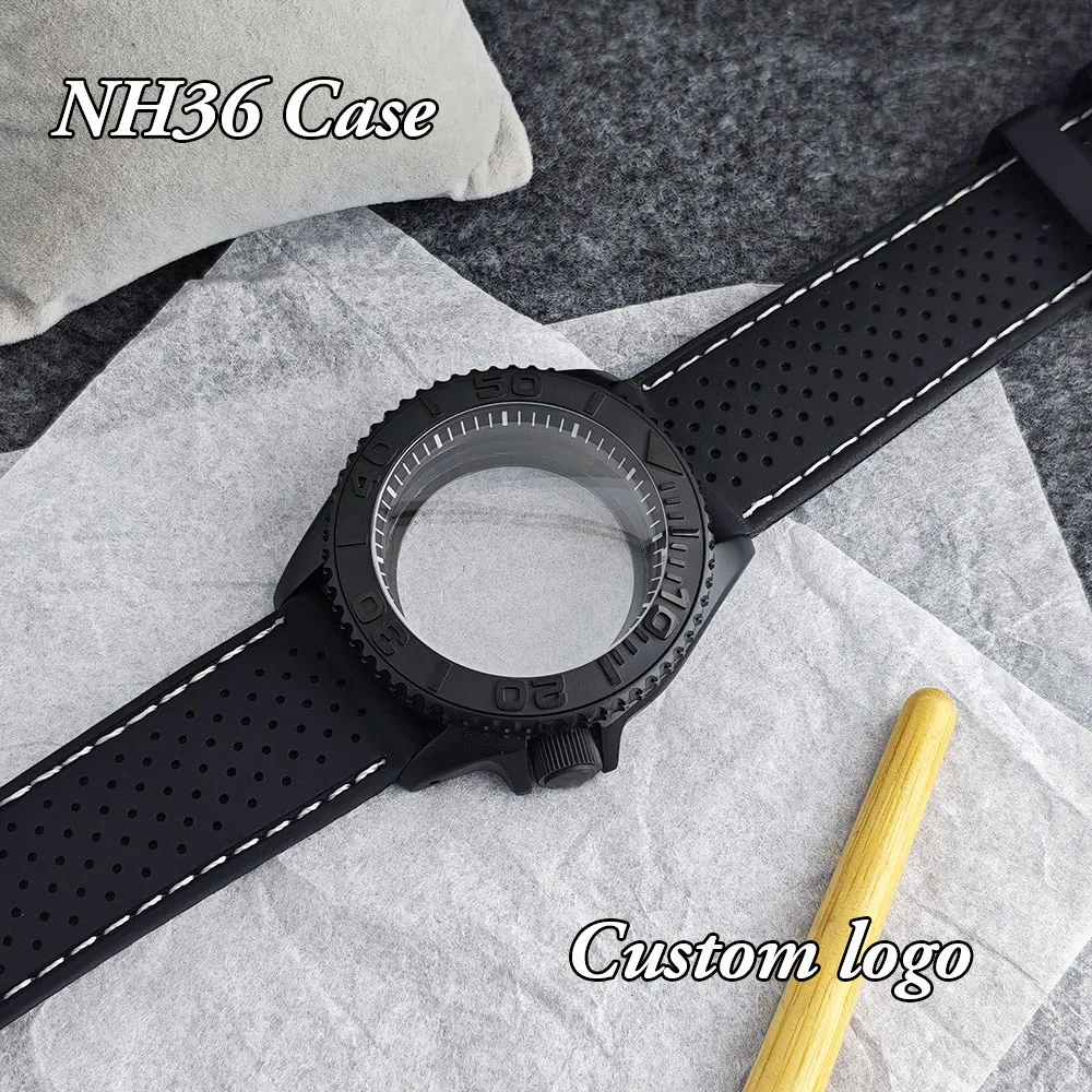 NH36 Case Men's Watch Stainless Steel Case Customized Logo Black Case Rubber Strap Suitable for NH36 Movement Watch Accessories
NH36 Case Men's Watch Stainless Steel Case Customized Logo Black Case Rubber Strap Suitable for NH36 Movement Watch Accessories