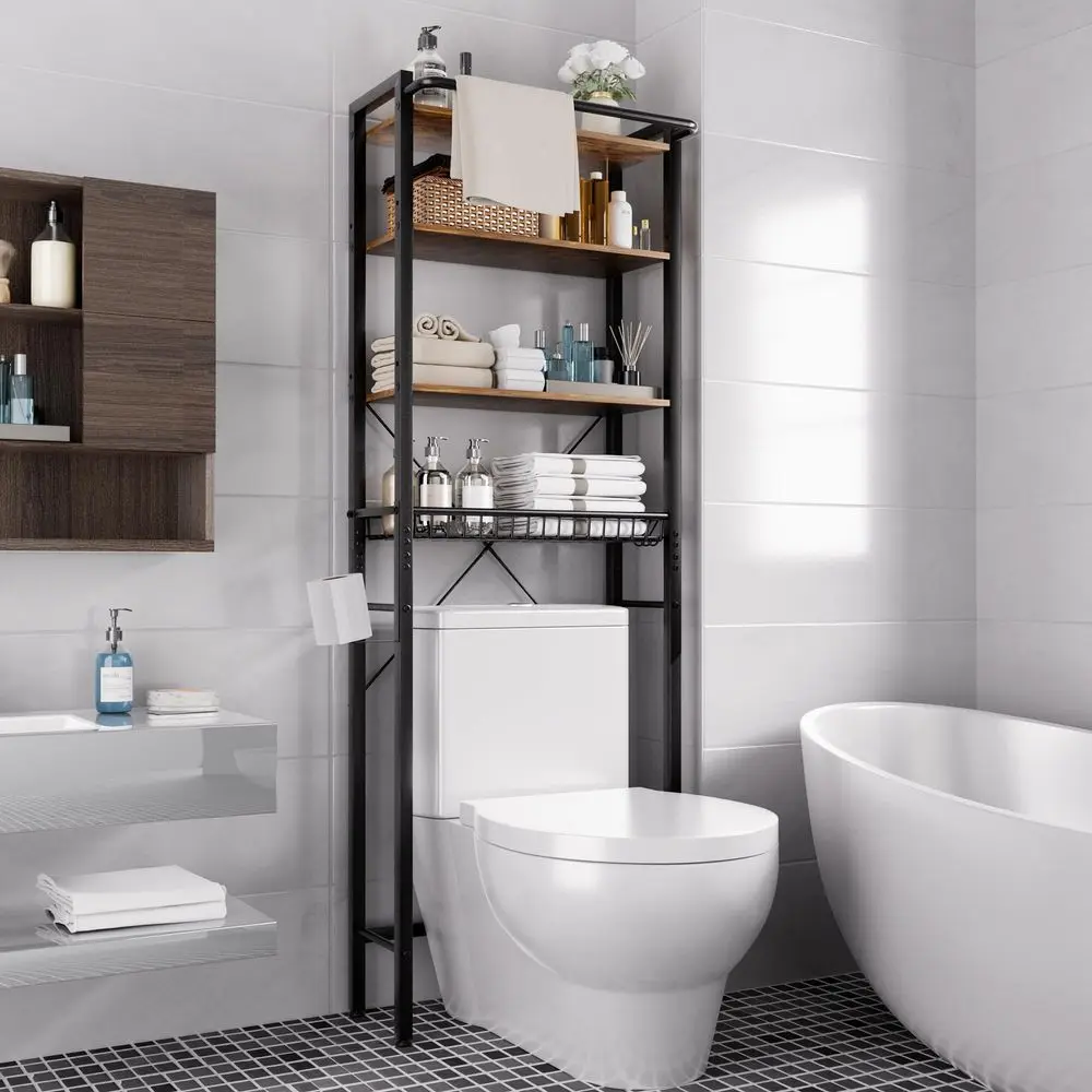 OverTheToilet Storage Shelf, 4Tier Bathroom Organizer Shelf, Freestanding Space Saver Shelves Over Toilet with Adjustable Shelf
OverTheToilet Storage Shelf, 4Tier Bathroom Organizer Shelf, Freestanding Space Saver Shelves Over Toilet with Adjustable Shelf