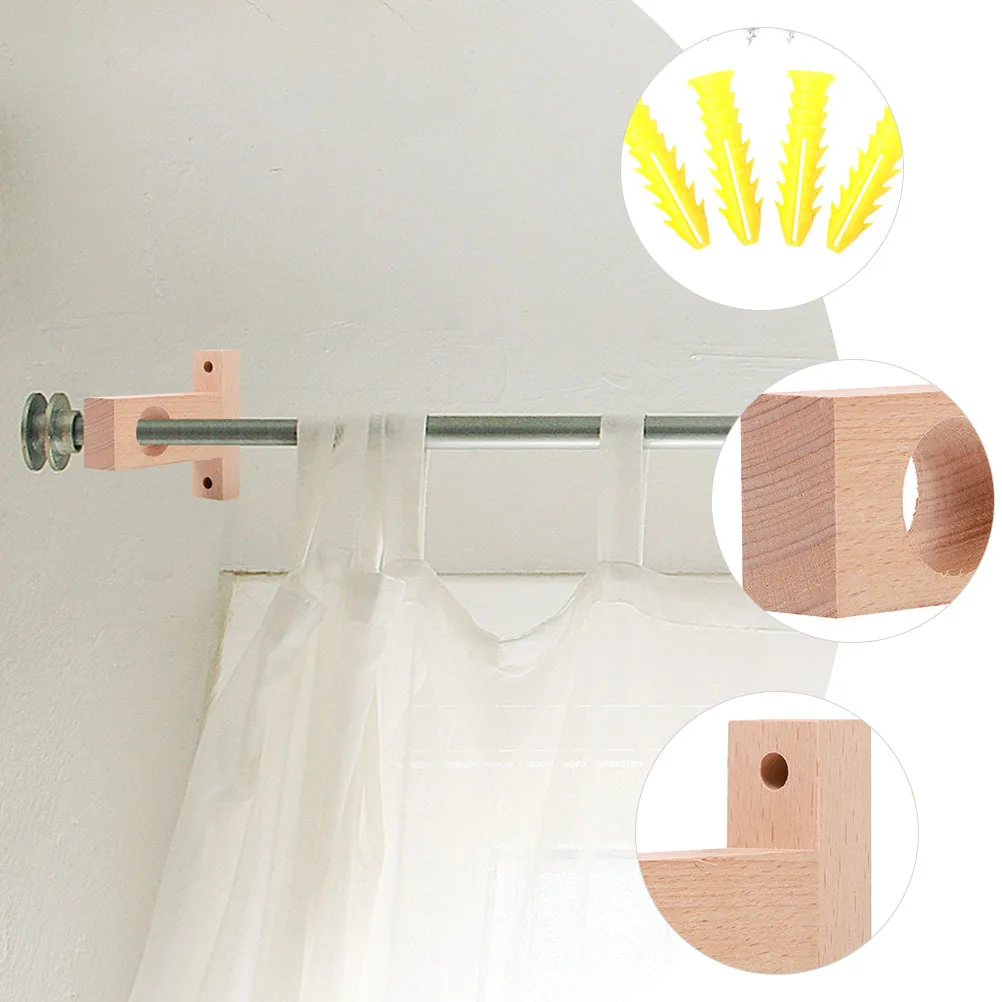4pcs Wooden Curtain Rod Brackets Wall Mount For Living Room Bedroom Office Home Decor Modern Simple Style Heavy Duty Support
4pcs Wooden Curtain Rod Brackets Wall Mount For Living Room Bedroom Office Home Decor Modern Simple Style Heavy Duty Support