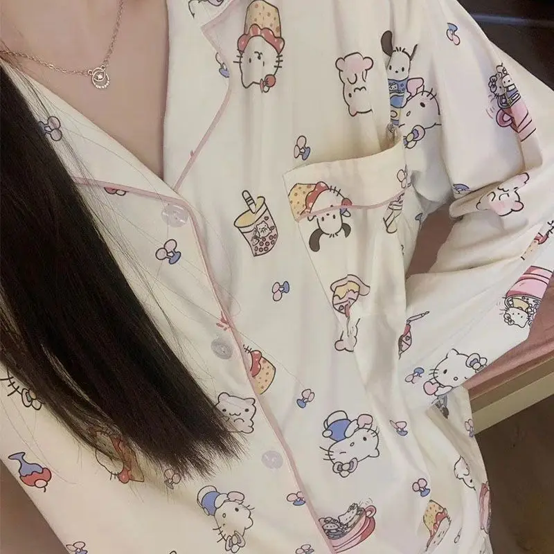 Sanrio Fresh Trousers Sweet Hello Kittys Cute Long Sleeves Set Spring Autumn Kawaii Taste Breathable Sleep Exquisite Girl New
Sanrio Fresh Trousers Sweet Hello Kittys Cute Long Sleeves Set Spring Autumn Kawaii Taste Breathable Sleep Exquisite Girl New
