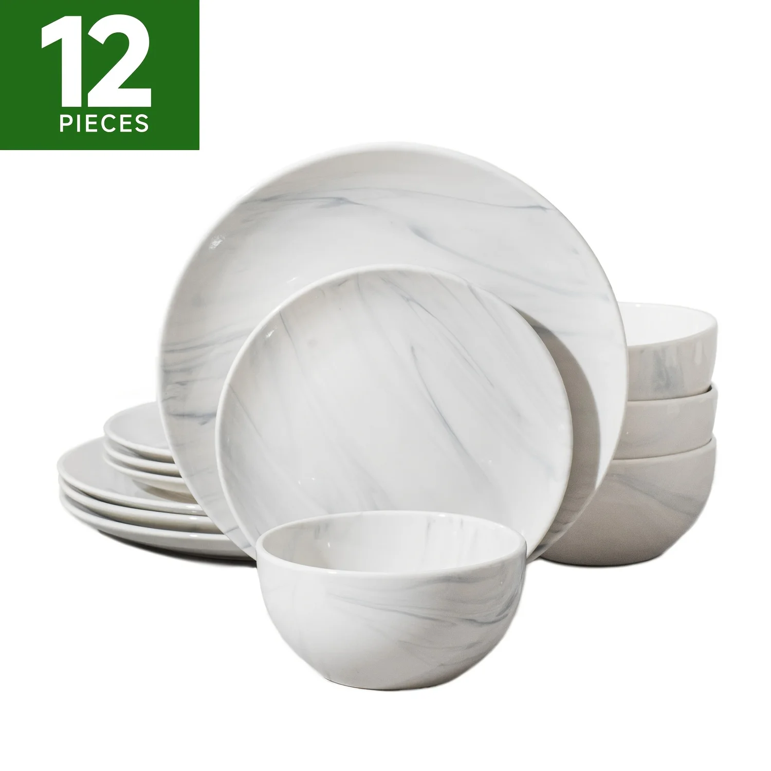12pcs Marble Looking Porcelain Dinnerware Sets, Service for 4, Hand-glazed Ceramic Dinner Sets, Porcelain Plates And Bowls Suitable for Steak, Pasta, Pizza, Home, Party, Restaurant
12pcs Marble Looking Porcelain Dinnerware Sets, Service for 4, Hand-glazed Ceramic Dinner Sets, Porcelain Plates And Bowls Suitable for Steak, Pasta, Pizza, Home, Party, Restaurant