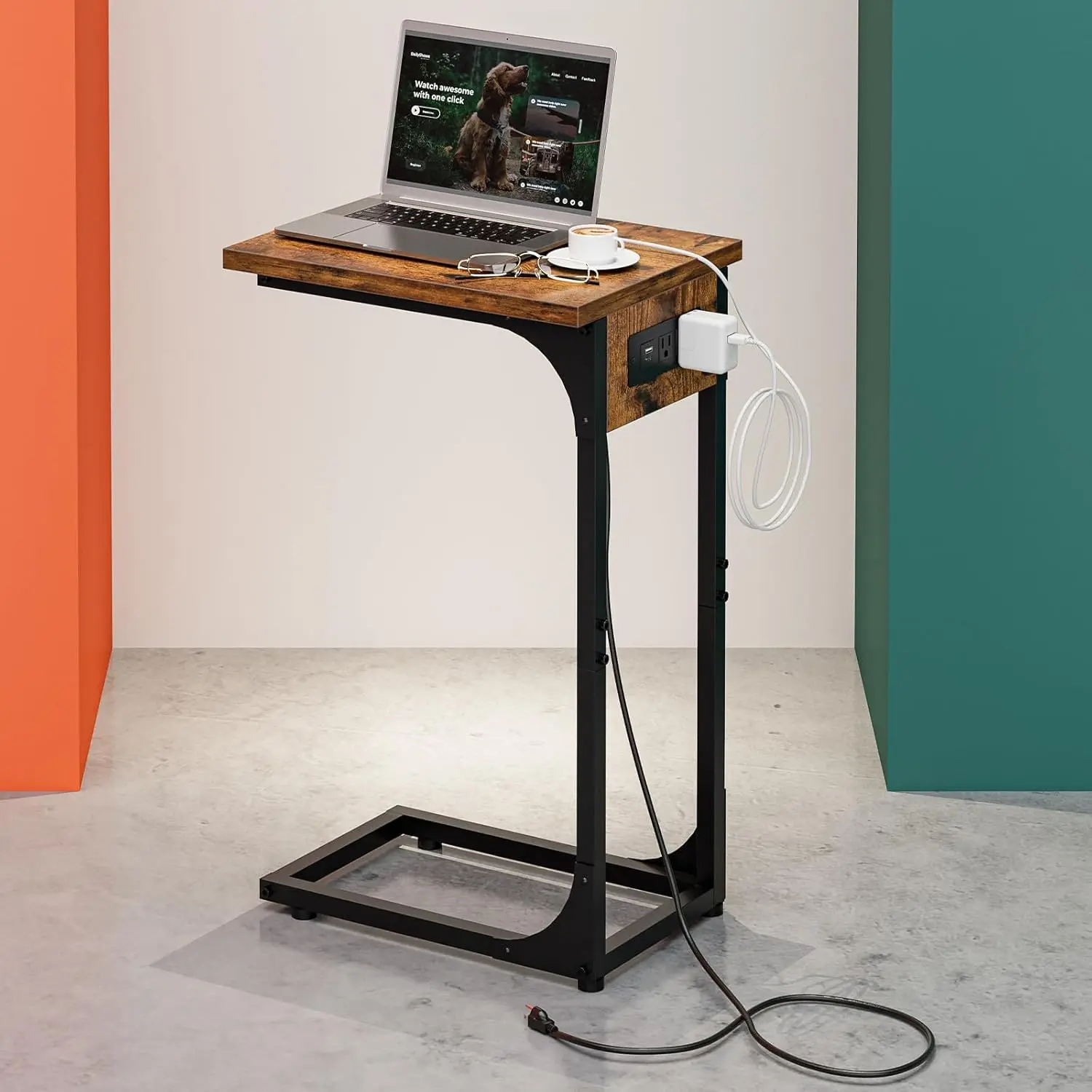 C-Shaped Side Table for Couch - Small Coffee Stand Sofa Tray Desk with Metal Frame Waterproof Scratch Resistant Wood Top and
C-Shaped Side Table for Couch - Small Coffee Stand Sofa Tray Desk with Metal Frame Waterproof Scratch Resistant Wood Top and