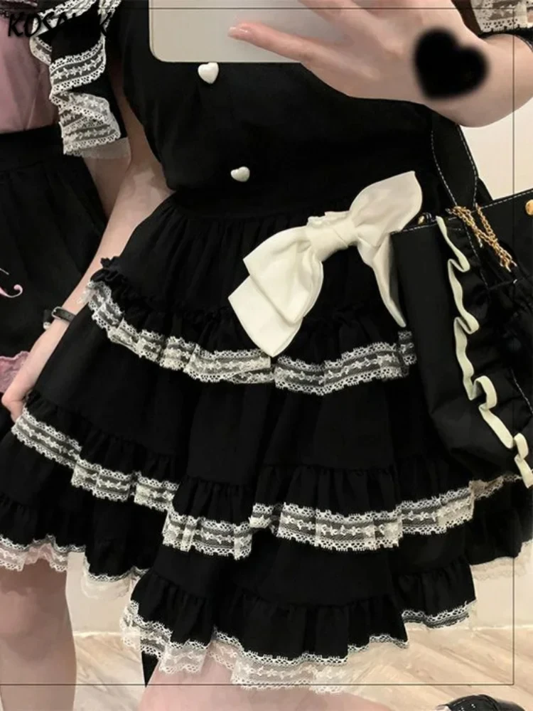 Japanese Kawaii Mini Cake Skirt Womens Black Casual Elegant Lolita Sexy High Waist Lace Y2k Aesthetic Sweet Gothic Faldas
Japanese Kawaii Mini Cake Skirt Womens Black Casual Elegant Lolita Sexy High Waist Lace Y2k Aesthetic Sweet Gothic Faldas