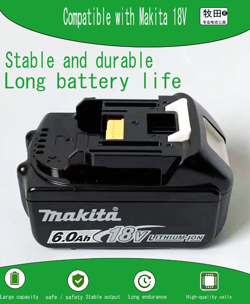 6Ah 2000mAh Original Makita 18V Battery BL1820B Rechargeable Lithium-Ion Battery for Makita 18V Power Tools Replace the battery
6Ah 2000mAh Original Makita 18V Battery BL1820B Rechargeable Lithium-Ion Battery for Makita 18V Power Tools Replace the battery