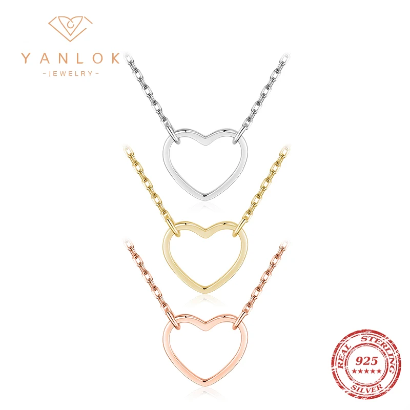 YANLOK Genuine 925 Sterling Silver Simple Minimalist 3 Color Heart Choker Pendant Necklace for Women Chain Link Jewelry Gifts
YANLOK Genuine 925 Sterling Silver Simple Minimalist 3 Color Heart Choker Pendant Necklace for Women Chain Link Jewelry Gifts