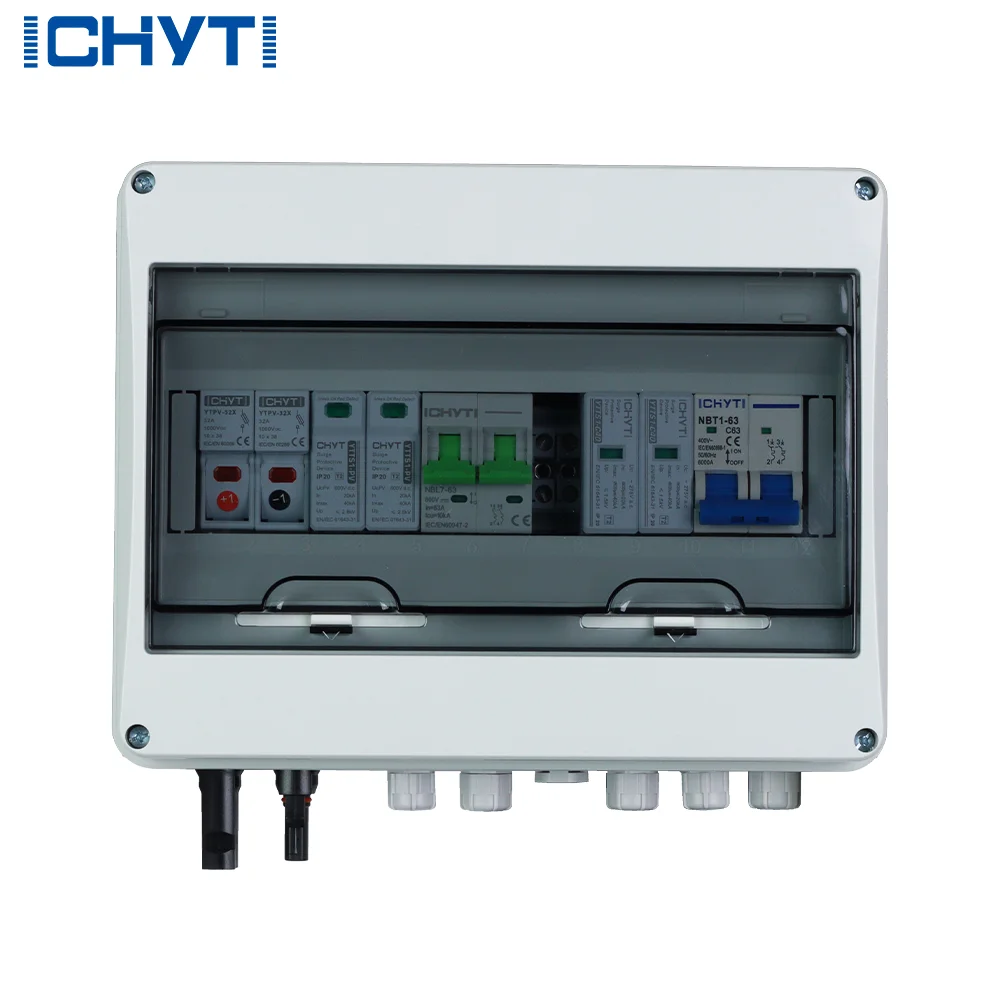 CHYT 5KW 600v DC + AC Solar PV Combiner Box for 1 Strings Solar Panel