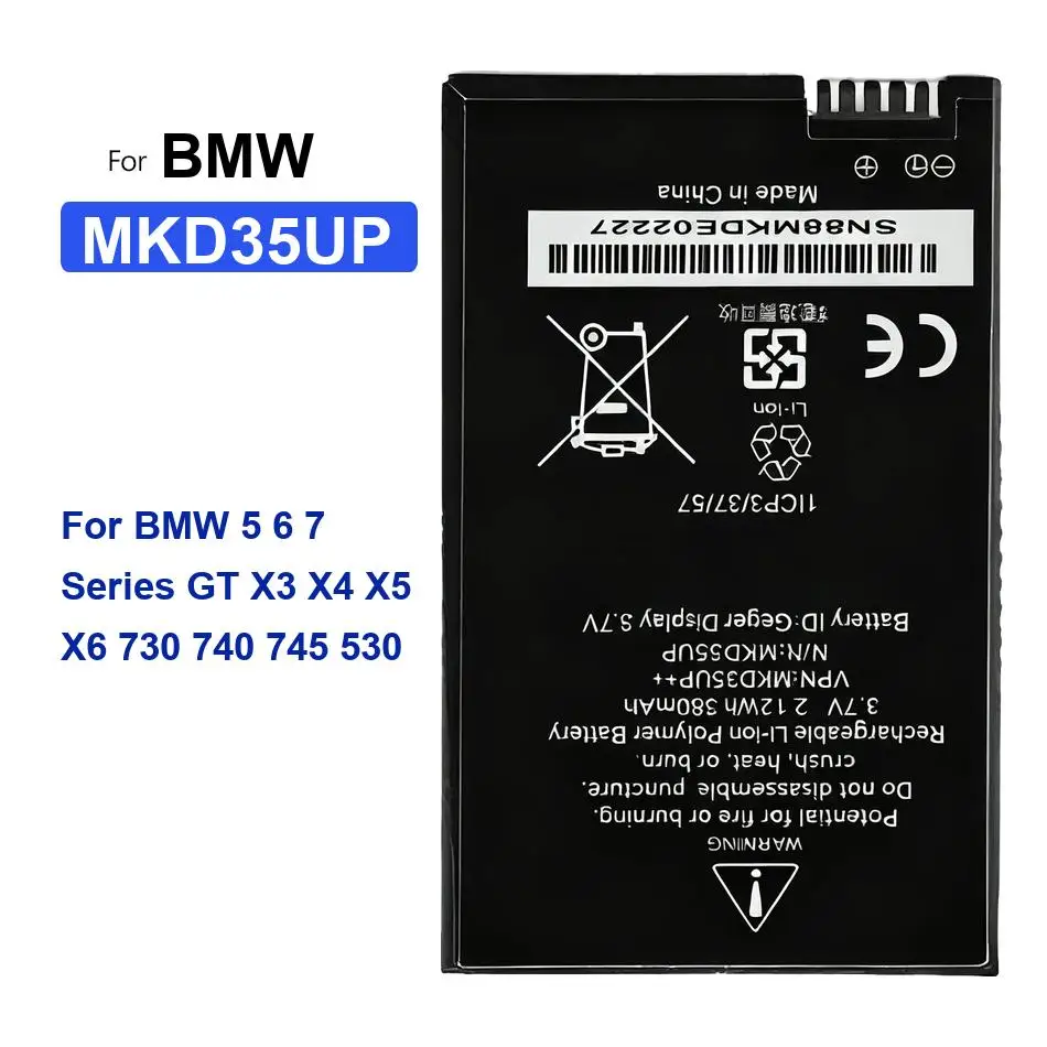 Battery MKD35UP For Bmw 5 6 7 GT X3 X4 X5 X6 730 740 745 530 Display Remote Control Car Key Durable Reliable Replacement 580mAh
Battery MKD35UP For Bmw 5 6 7 GT X3 X4 X5 X6 730 740 745 530 Display Remote Control Car Key Durable Reliable Replacement 580mAh