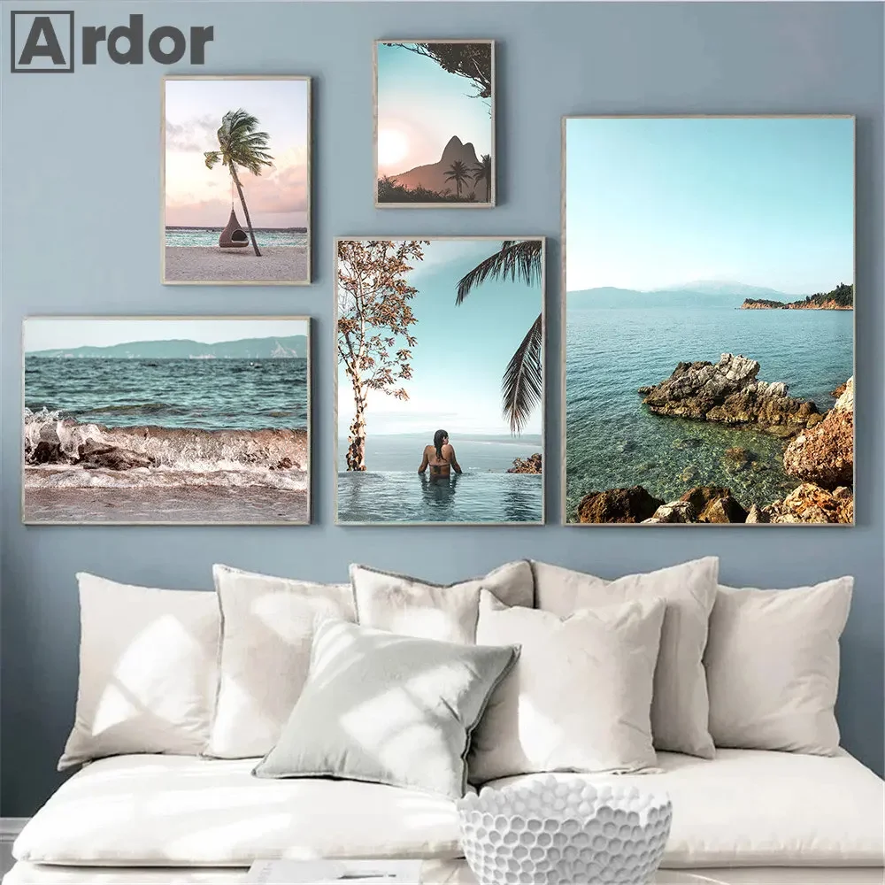 Scandinavia Wall Art Sea Landscape Posters Palm Tree Print Pictures Beach Wave Canvas Painting Nordic Poster Living Room Decor
Scandinavia Wall Art Sea Landscape Posters Palm Tree Print Pictures Beach Wave Canvas Painting Nordic Poster Living Room Decor