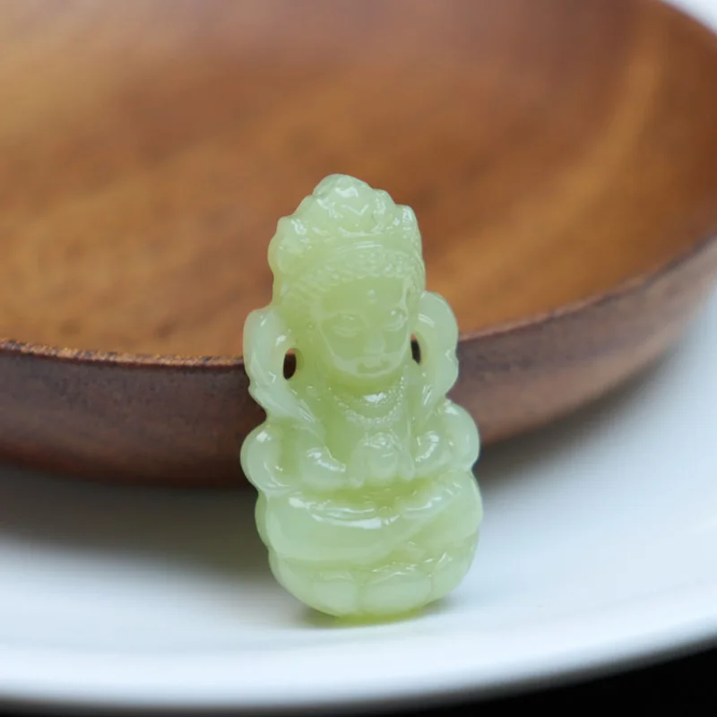 Ruoqiang Huangkou finely carved Guanyin , double-sided hollowed-out small Tara jade pendant women
Ruoqiang Huangkou finely carved Guanyin , double-sided hollowed-out small Tara jade pendant women