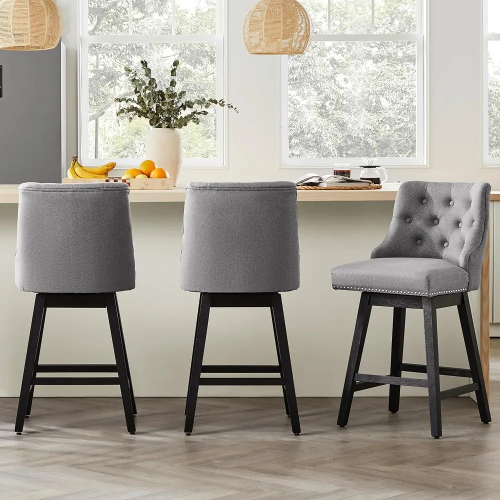 Swivel Counter Height Bar Stools, 26 inch 360 Swivel with Backs, Upholstered Counter Stools for Kitchen, Set of 3, Bar Stools
Swivel Counter Height Bar Stools, 26 inch 360 Swivel with Backs, Upholstered Counter Stools for Kitchen, Set of 3, Bar Stools