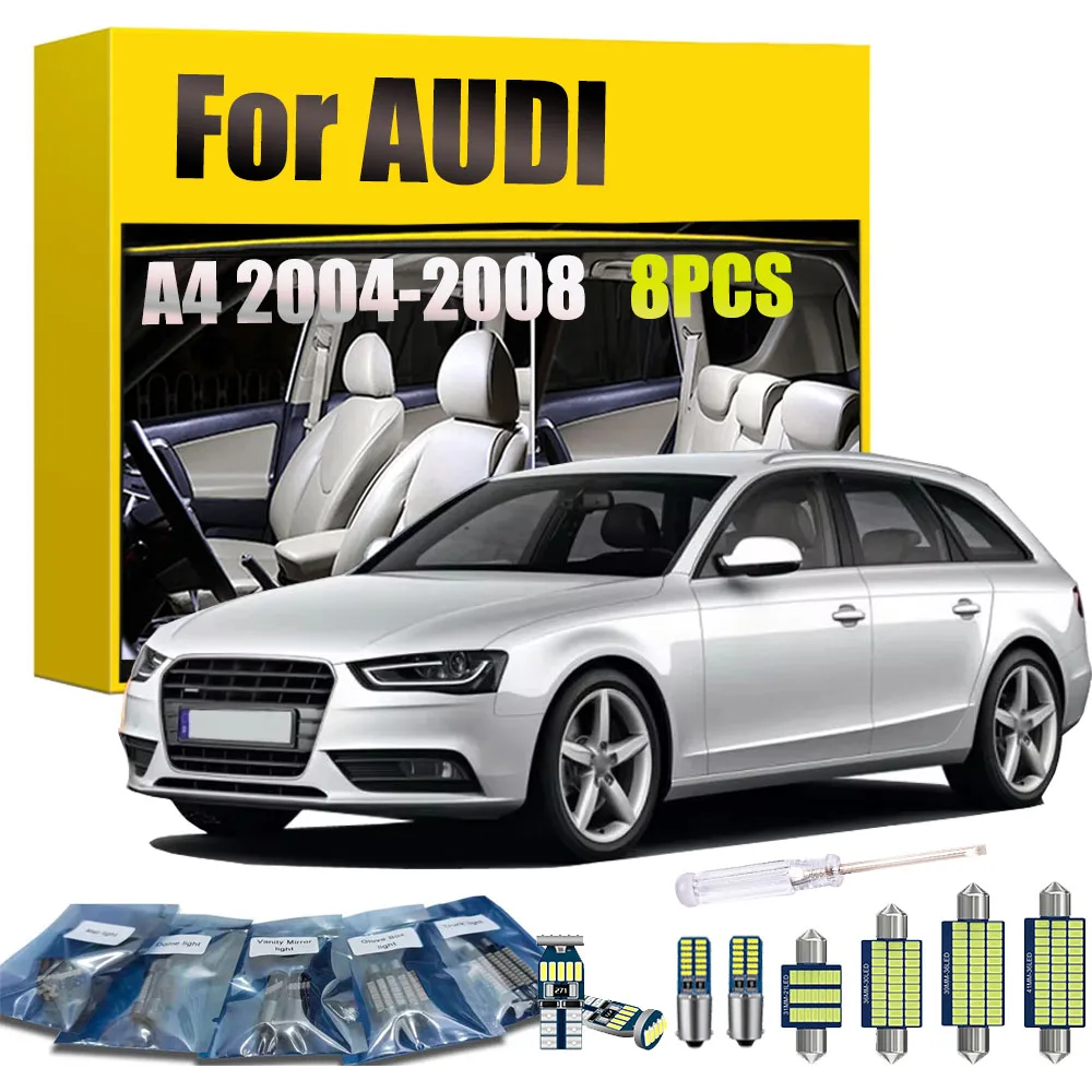 8PCS Car Interior Reading Dome Light Kit For Audi A4 2004 2005 2006 2007 2008 Auto Trunk Bulb Auto Replacement Accessories
8PCS Car Interior Reading Dome Light Kit For Audi A4 2004 2005 2006 2007 2008 Auto Trunk Bulb Auto Replacement Accessories