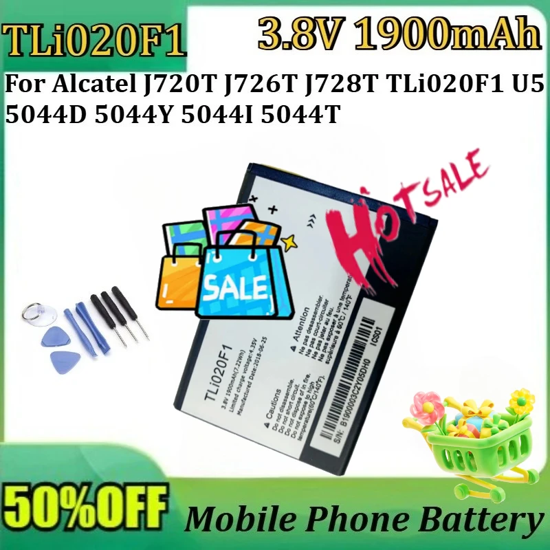 For Alcatel J720T J726T J728T TLi020F1 U5 5044D 5044Y 5044I 5044T Mobile Phone Batteries New 1900mAh TLi020F1 Lithium Battery
For Alcatel J720T J726T J728T TLi020F1 U5 5044D 5044Y 5044I 5044T Mobile Phone Batteries New 1900mAh TLi020F1 Lithium Battery