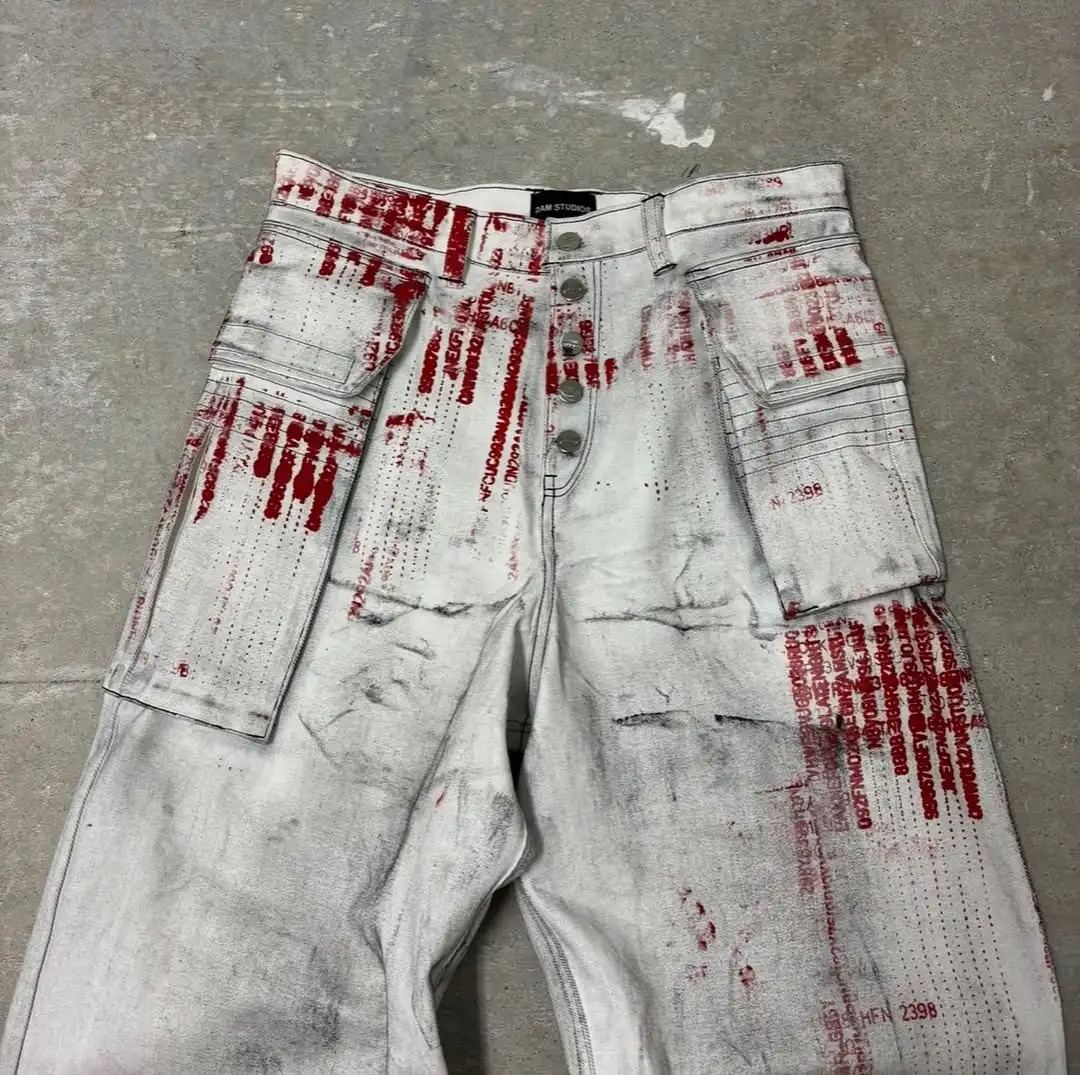 New Street Dance Pocket Asymmetric Waste Soil Destruction Style Gradient Stripes Washing Work Jeans Men's Loose Wide-leg Pants
New Street Dance Pocket Asymmetric Waste Soil Destruction Style Gradient Stripes Washing Work Jeans Men's Loose Wide-leg Pants