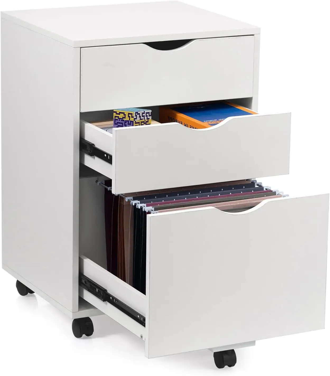 3-Drawer Wood Under Desk Cabinet, Rolling Storage For Home Office, Printer Stand, A4/Letter-Size Files, 11.8In Hanging File
3-Drawer Wood Under Desk Cabinet, Rolling Storage For Home Office, Printer Stand, A4/Letter-Size Files, 11.8In Hanging File