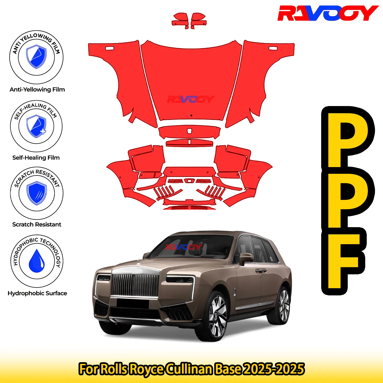 Для Rolls Royce Cullinan Base 2025-2025 глянцевая матовая черная предварительно вырезанная передняя пленка PPF Kit для защиты краски
Для Rolls Royce Cullinan Base 2025-2025 глянцевая матовая черная предварительно вырезанная передняя пленка PPF Kit для защиты краски