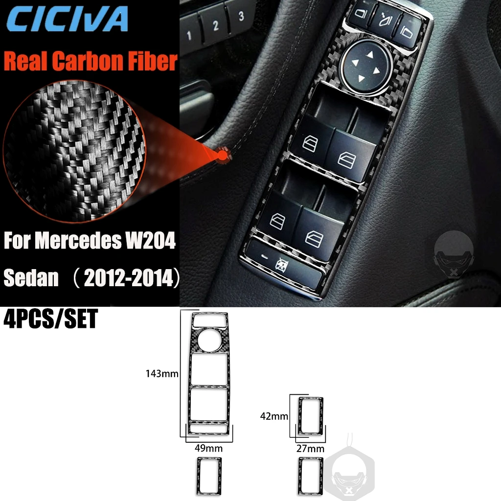 Carbon Fiber Car Accessories Window Lift Control Modified Interior Trim Cover Sticker For Mercedes-Benz W204 Sedan 2012-2014
Carbon Fiber Car Accessories Window Lift Control Modified Interior Trim Cover Sticker For Mercedes-Benz W204 Sedan 2012-2014