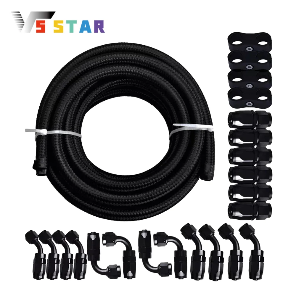 High Quality 20FT AN6 AN10 CPE Braided Nylon Fuel Line Kit with Hose end Aluminum Fittings Black TF-1014
High Quality 20FT AN6 AN10 CPE Braided Nylon Fuel Line Kit with Hose end Aluminum Fittings Black TF-1014