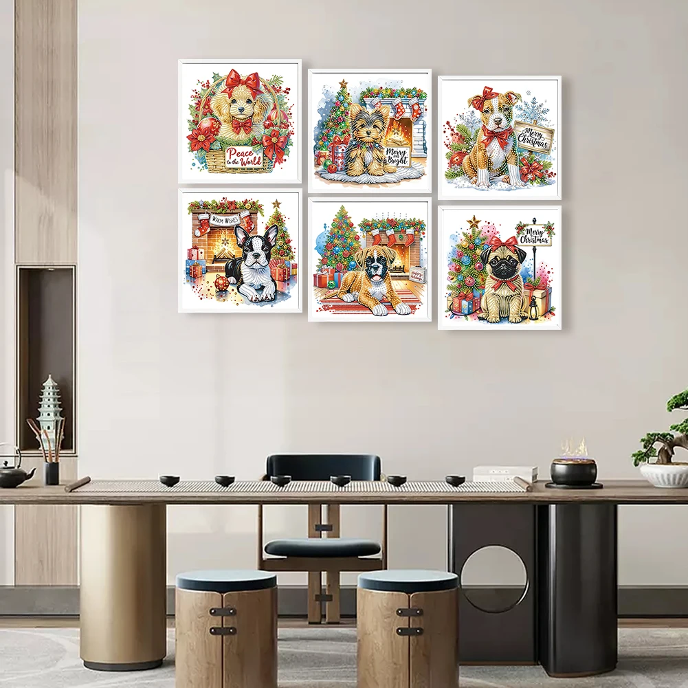 6pcs Partial Drill Xmas Dog Diamond Painting Kits Special Shape 30x30cm
6pcs Partial Drill Xmas Dog Diamond Painting Kits Special Shape 30x30cm