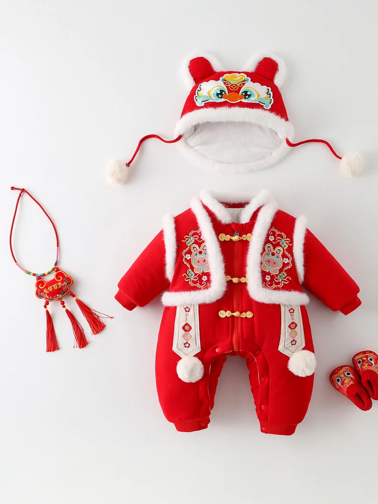 Chinese New Year Baby Outfit Cotton Jaet Overalls Thiened Winter Clothes for Newborns Festive Traditional Sle One-Year-...
Chinese New Year Baby Outfit Cotton Jaet Overalls Thiened Winter Clothes for Newborns Festive Traditional Sle One-Year-...
