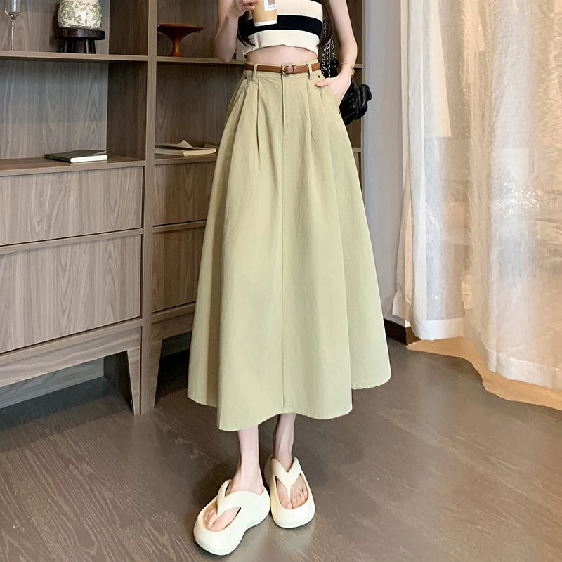 2024 New Spring Summer High Waist A-line Umbrella Skirts Womens Fashion Pleated Skirt Ladies Casual Long Skirts With Belt
2024 New Spring Summer High Waist A-line Umbrella Skirts Womens Fashion Pleated Skirt Ladies Casual Long Skirts With Belt