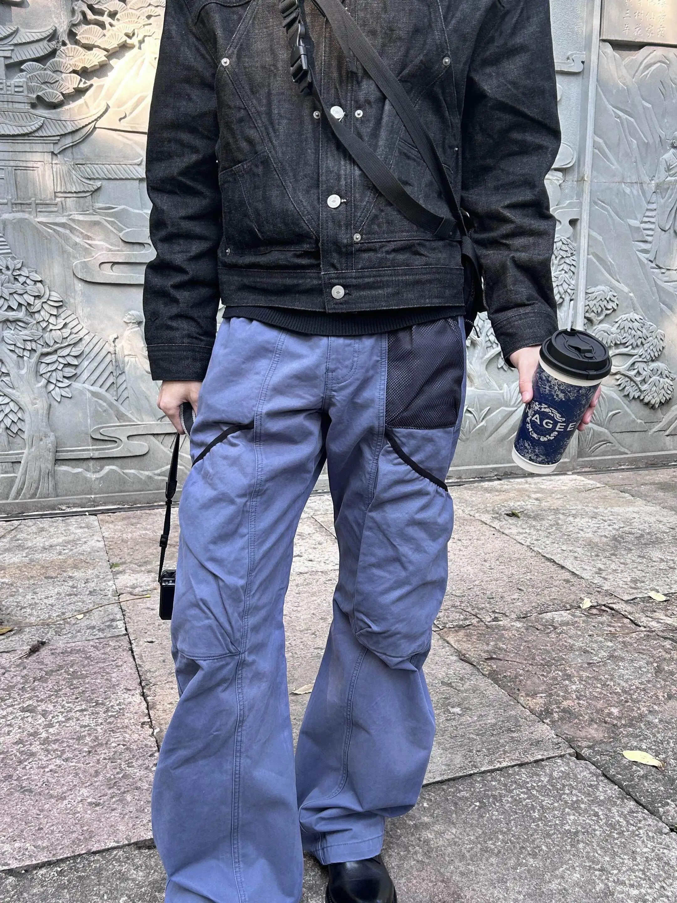 Vintage American Functional Multi-Pocket Work Pants Men's Wide Leg Blue Jeans Gardener Long Trousers Design Sense Casual Wear
Vintage American Functional Multi-Pocket Work Pants Men's Wide Leg Blue Jeans Gardener Long Trousers Design Sense Casual Wear