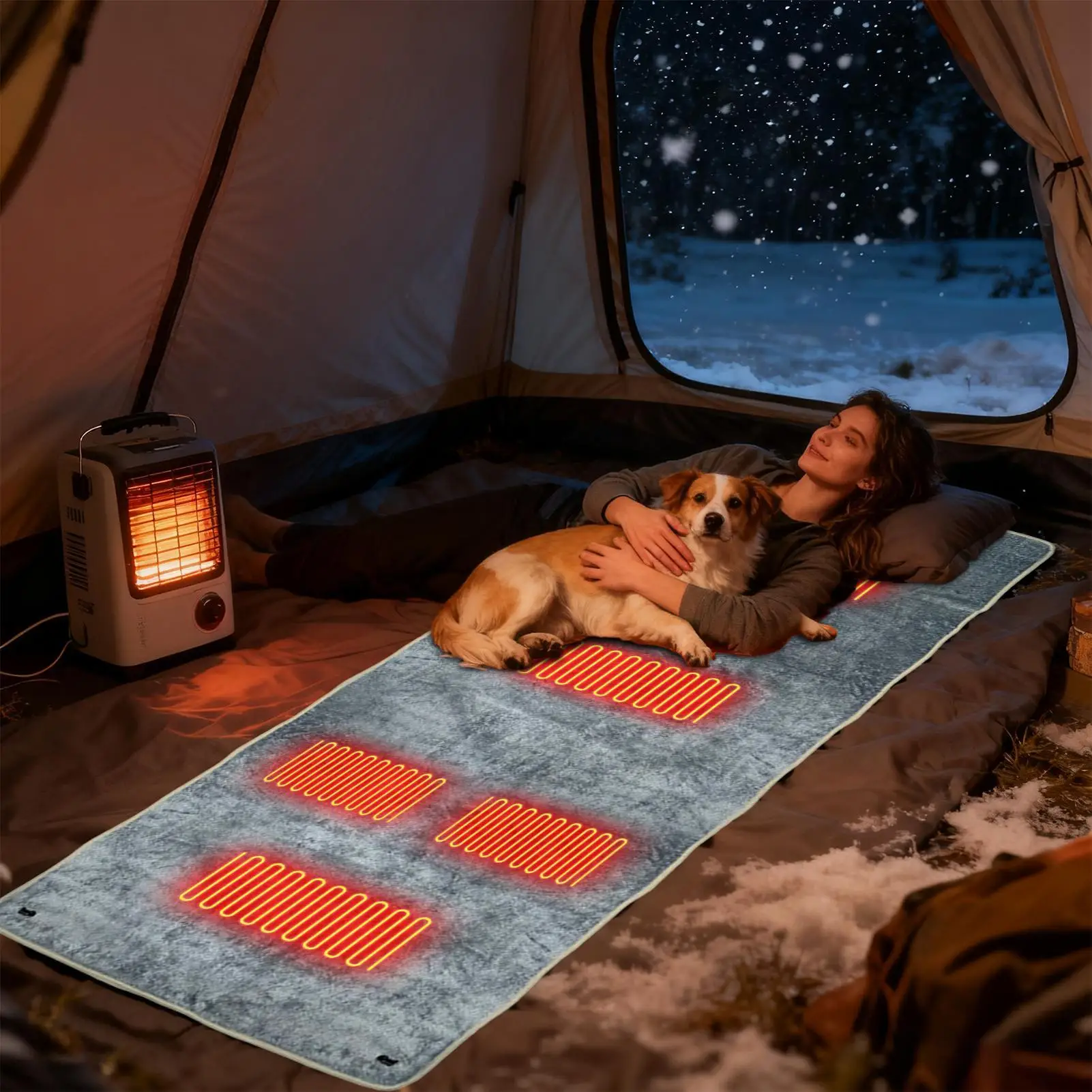 Нагревательный спальный мешок, 3 регулируемых уровня температуры, нагревательное одеяло с 5 зонмигрева, USB-нагреватель для кемпинга, дивана
Нагревательный спальный мешок, 3 регулируемых уровня температуры, нагревательное одеяло с 5 зонмигрева, USB-нагреватель для кемпинга, дивана