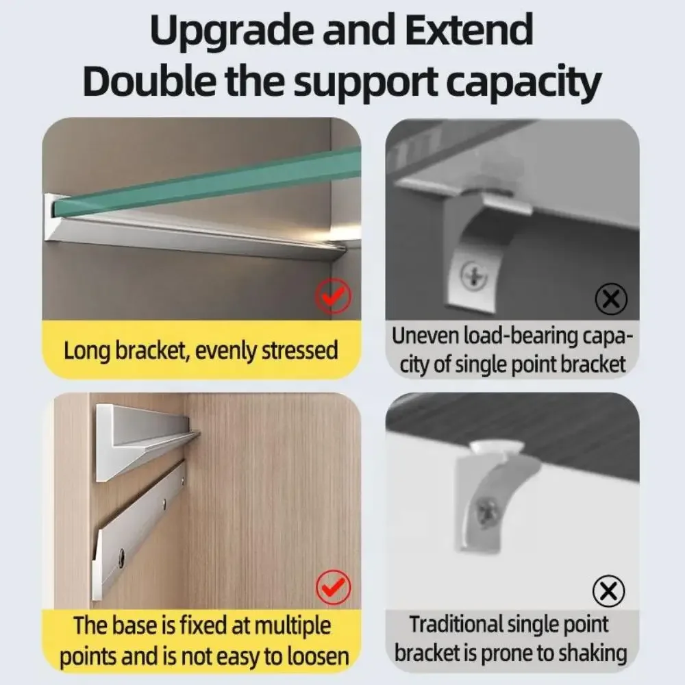 Free Adaptation Snap-fit Shelf Support Minimalist Snap-fit Wine Cabinet Bracket Aluminum Alloy Glass Plank Cabinet Bracket
Free Adaptation Snap-fit Shelf Support Minimalist Snap-fit Wine Cabinet Bracket Aluminum Alloy Glass Plank Cabinet Bracket