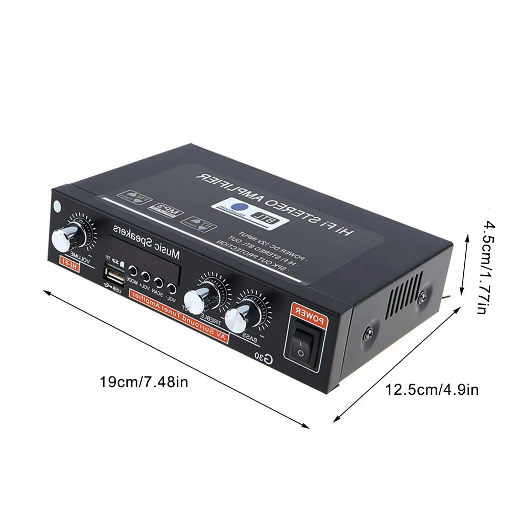 Audio Power Amplifier Stereo Radio Amp HiFi Sound Bluetooth Audio Power Amplifier, US Plug
Audio Power Amplifier Stereo Radio Amp HiFi Sound Bluetooth Audio Power Amplifier, US Plug