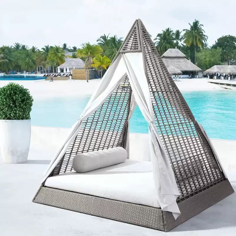 #Outdoor bed seaside beach creative lounger villa terrace shading courtyard garden rattan swimming pool sofa
#Outdoor bed seaside beach creative lounger villa terrace shading courtyard garden rattan swimming pool sofa