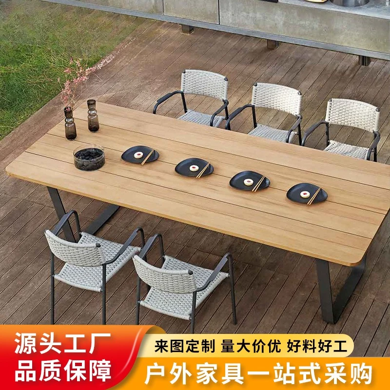Nordic outdoor table and chair combination open-air villa garden hotel rattan chair five-piece teak outdoor table and chair furn
Nordic outdoor table and chair combination open-air villa garden hotel rattan chair five-piece teak outdoor table and chair furn
