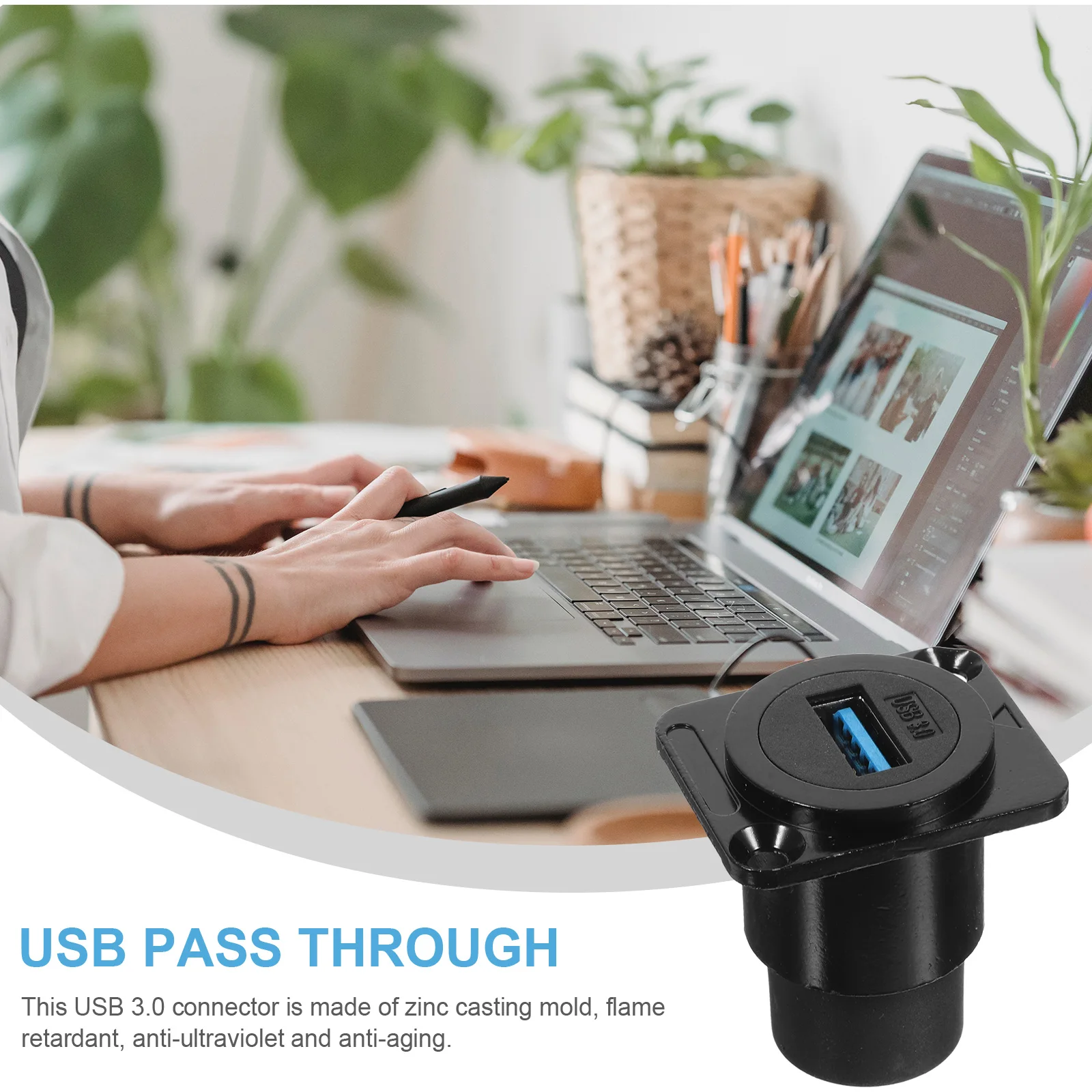 USB Socket Extension Interface Black Metal Pass Through Connector Waterproof IP67 Furniture Parts
USB Socket Extension Interface Black Metal Pass Through Connector Waterproof IP67 Furniture Parts