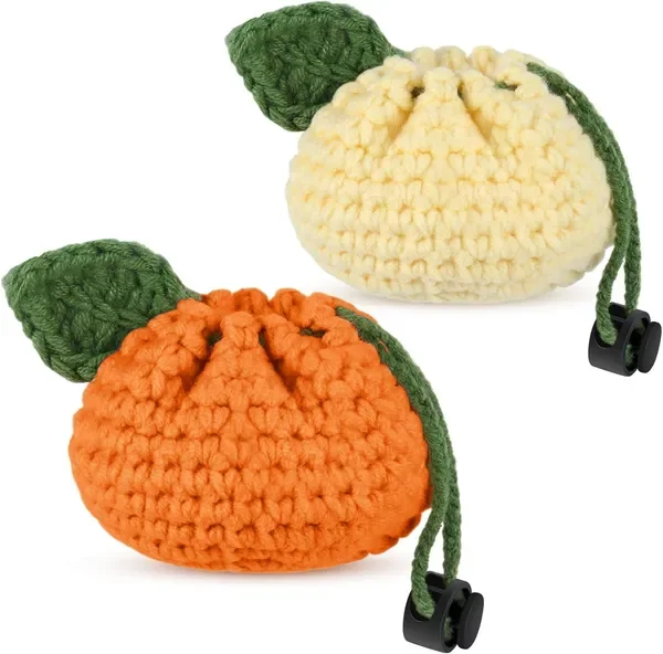 2 Pcs Small Crochet Purses Handmade Cute Coin Purse Tangerine Shaped Storage Bag Drawstring Change Pouch Knitting Woven
2 Pcs Small Crochet Purses Handmade Cute Coin Purse Tangerine Shaped Storage Bag Drawstring Change Pouch Knitting Woven